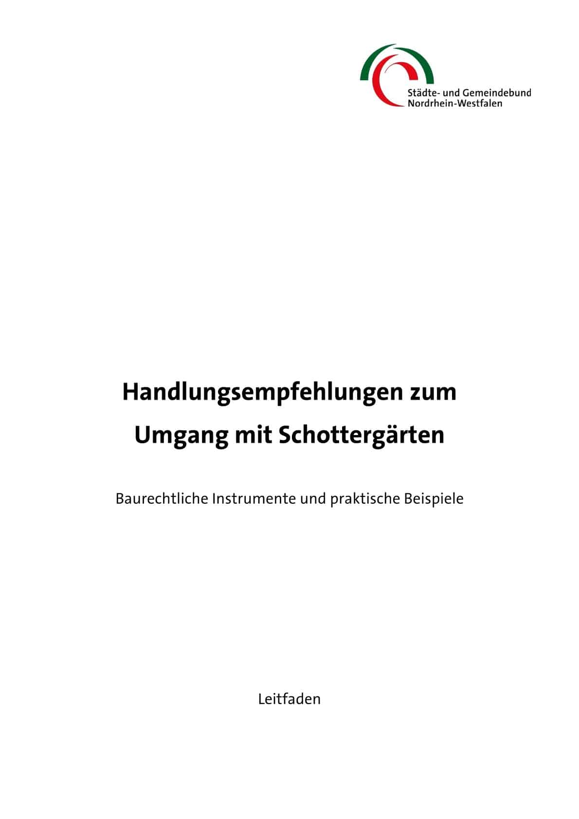 Handlungsempfehlungen zum Umgang mit Schottergärten